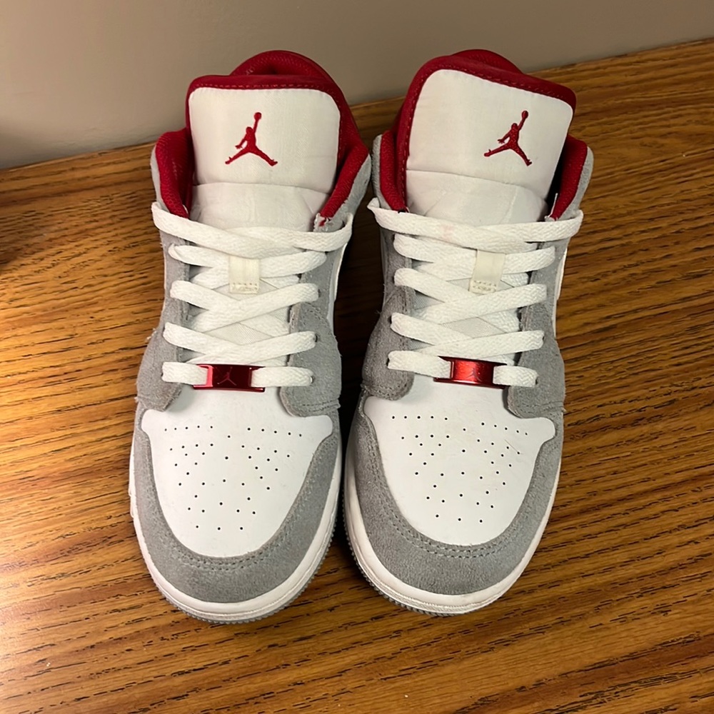 Grey and Red Jordan Lows